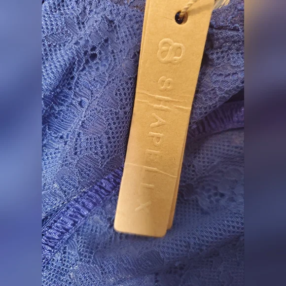 Shapellx NWT Women's Royal Blue Lace Shapewear Bodysuit Size M - Picture 9 of 11